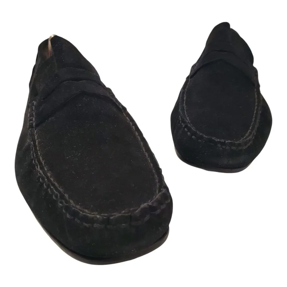 FLORSHEIM Imperial Shoes Mens Size 10 Black Suede Loafers Moccasin Casual Preppy